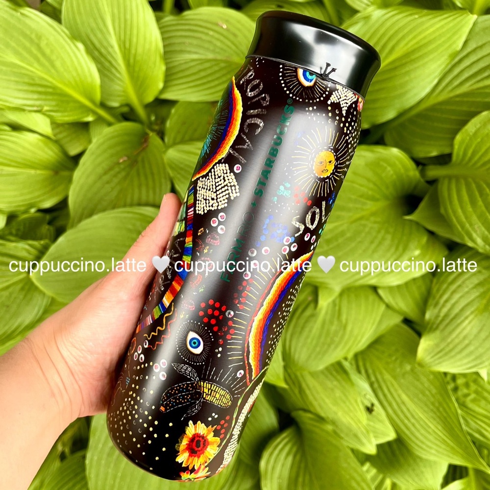 🌈SOLD OUT🌴Starbucks + FARM Rio Black Tropical ‘Borogodo’ SS Tumbler & Bottle - Picture 12 of 16